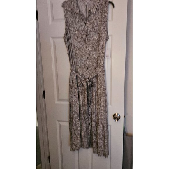 NWT Croft & Barrow XXL Sleeveless Button-Front Patterned Maxi Dress W/Belt Boho - Picture 1 of 10